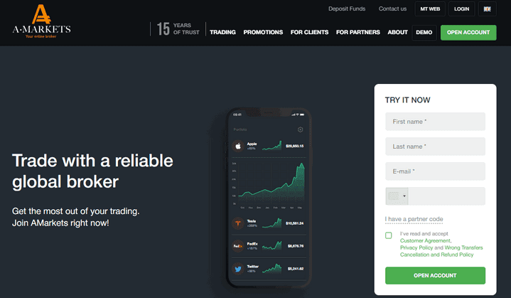 amarkets forex broker